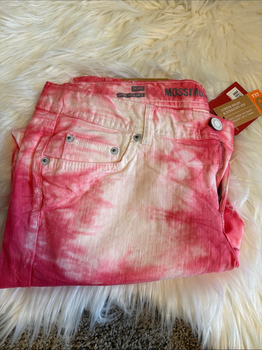 Mossimo Supply Co. Women's Pink Tie-Dye Skinny Jeans